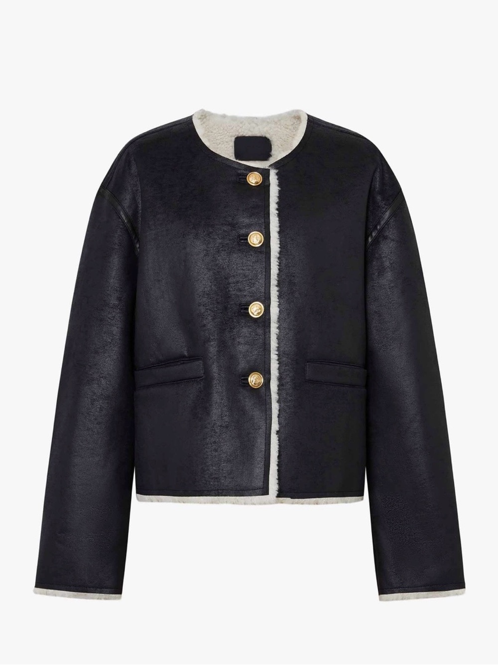 Central Park West Women’s Faux Shearling Lined Black Jacket NWT
